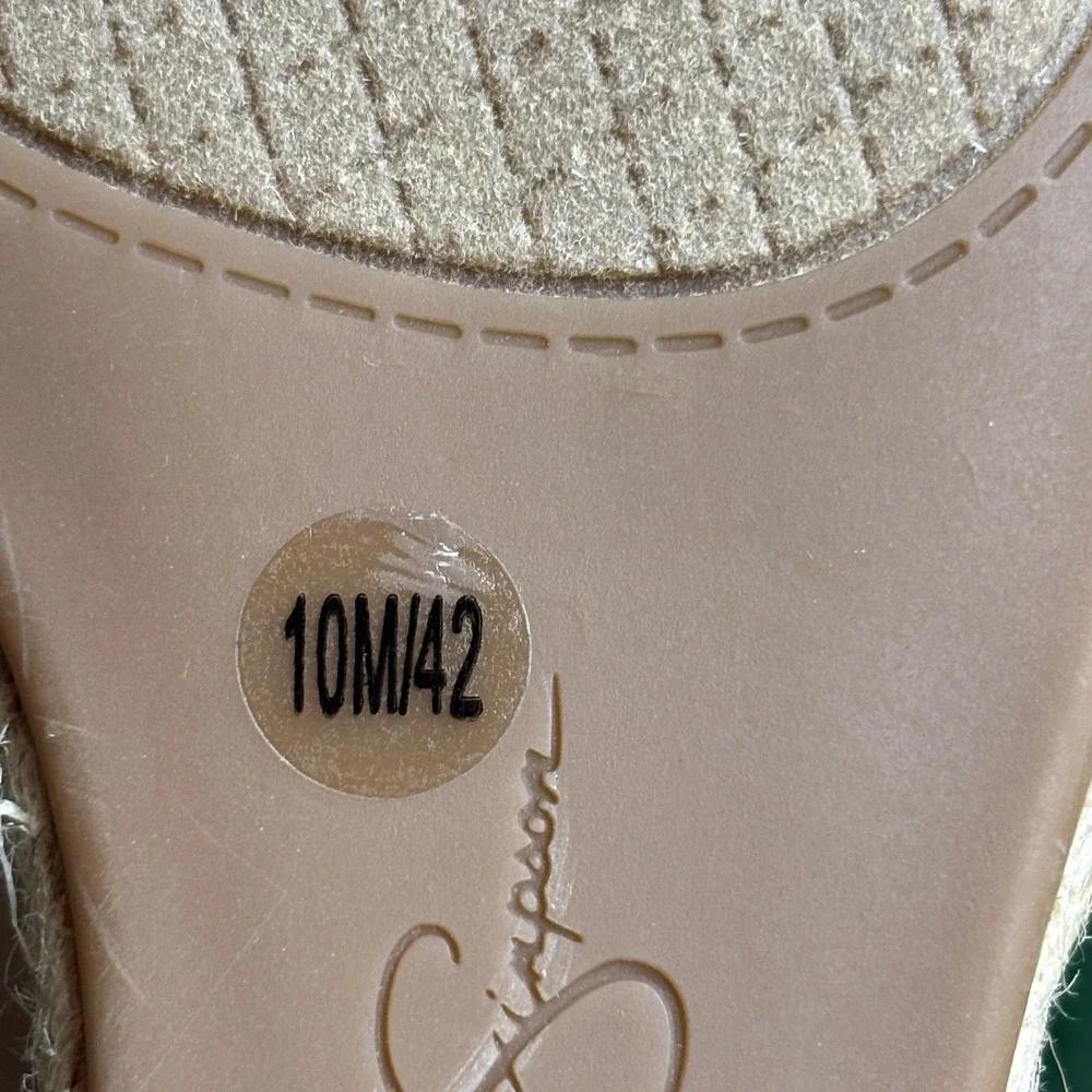 NEW Jessica Simpson Suede Ankle Tie Boho Espadrille Wedge Sandals Tan Womens 10M